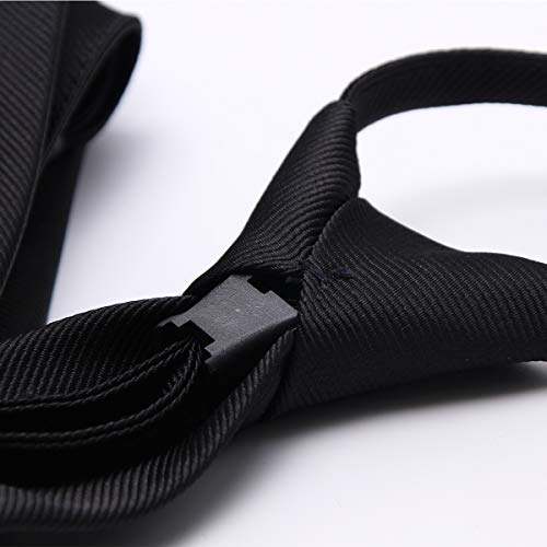 Mumusung Men's Solid Color Slim Skinny Tie 2" Necktie（black tie） - Thumbnail 3