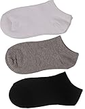 Oukasi Women's Cotton Blends Cuff Short Low Cut Socks 3 Pairs