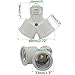 EMNOOTI E26 Twin Light Bulb Adapter, Medium Screw Socket Splitter Converter,Light Bulb Socket Splitter Adapter,E26 to Dual E26 Standard Screw Light Holder Adapter (White Color / 3-Pack)