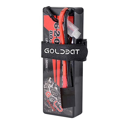 GOLDBAT 7.4V LiPo Batterie 2S 80C 6200mAh RC Batterie Hard Case Compatible with TR X Stecker für RC Car, Auto Evader BX… – Bild 7
