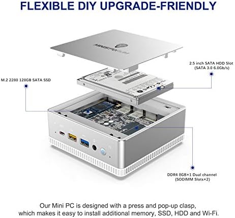 UM300 Mini PC AMD Ryzen 3 3300U Windows 10 Pro Mini PC Desktop Computer, Radeon Vega 6 Graphics,8GB DDR4 128GB SSD,HDMI2.0/DP/USB-C Triple 4K@60Hz Output,with1000M LAN Intel WIFI6 AX200 BT5.1 4 UM300 Mini PC AMD Ryzen 3 3300U Windows 10 Pro Mini PC Desktop Computer, Radeon Vega 6 Graphics,8GB DDR4 128GB SSD,HDMI2.0/DP/USB-C Triple 4K@60Hz Output,with1000M LAN Intel WIFI6 AX200 BT5.1