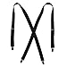 CTM® Women's Elastic Clip-End 1 Inch Basic Suspenders, Black