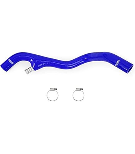 Mishimoto Lower Overflow Hose For Ford 6.0L Powerstroke 2003-2004 - Silicone Replacement, Blue, With Metal Y-Fitting