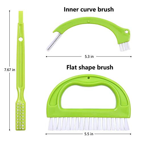 Living&Giving Grout Brush, (3 in 1) Grout Cleaner Brush, Tile Joint Scrub Brush with Handle