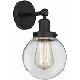 Beacon - 1 Light Wall Sconce in Industrial Style-10 Inches Tall and 6.5 Inches Wide-Matte Black Finish-Clear Glass Color