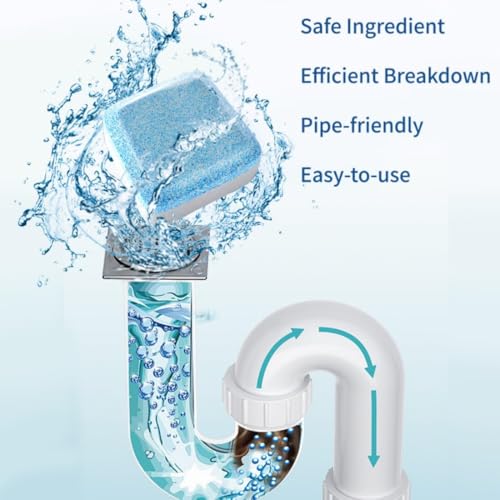 Uniiking® Garbage Disposal Cleaner Deodorizer Tablets - 24 Pack, Drain Clog Remover - Foam Sink Garburator Disposer Freshener, Natural Kitchen Drain Cleaning Care