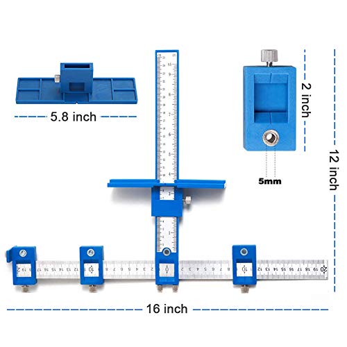 Hardware Jig Drill Guide Template Adjustable Drawer and Door Punch Locator for Handles
