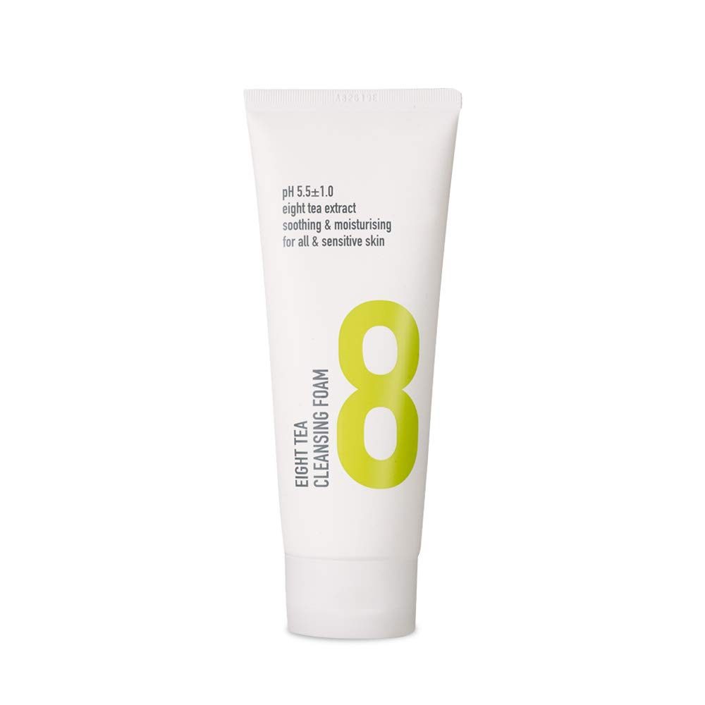 BOM Eight Tea foaming cleanser 150ml, pores, impurities and blackheads cleansing foam, daily face wash with 8 teas extracts, makeup remover for all skin types