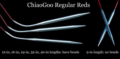 Chiaogoo Stainless Steel Regular Red Circular Knitting Needles: US Size 1.5, 9-Inch Cable (Metric Size 2.5, 23cm Cable)