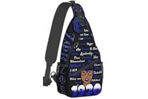 XUZIUIK Zeta Phi Crossbody Sling bag Anti-Theft bag For Traveling Chest Shoulder Bag Left And Right Adjustable Shoulder Straps With Three Compartments Zeta Phi Sorority Gift