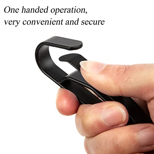 GYGYL 2 Pack Tactical Stealth Key Ring Holder for Police and Fire Agencies Duty Belt, Quick Release Key Holder with 2 Detachable Keyring for Max 2.25 Inch Belt-Silvery