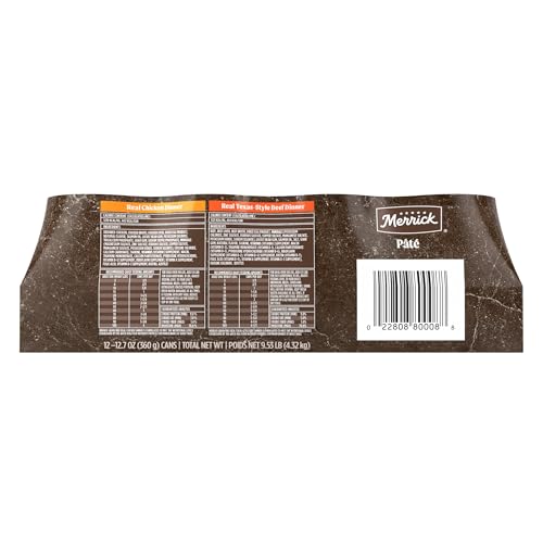 MERRICK GRAIN FREE PREMIUM AND NATURAL CANNED DOG FOOD, SOFT AND HEALTHY, REAL BEEF AND CHICKEN VARIETY PACK – (PACK OF 12) 9.5 LB. CANS