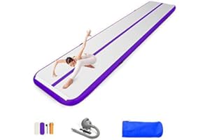 EZ GLAM 10ft/13ft/16ft/20ft Air Mat Tumble Track Inflatable Gymnastics Tumbling Track Mat with Electric Air Pump for Cheerleading/Practice/Beach/Park/Home use
