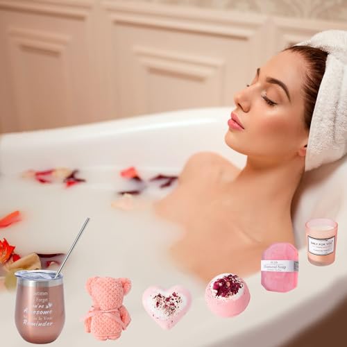 X Spring Spa Gift Set For Women, 14 Pcs Self Care Gifts, Basket With Box, Unique Birthday Ideas Set, Relaxation Bath Wife And Best Friend