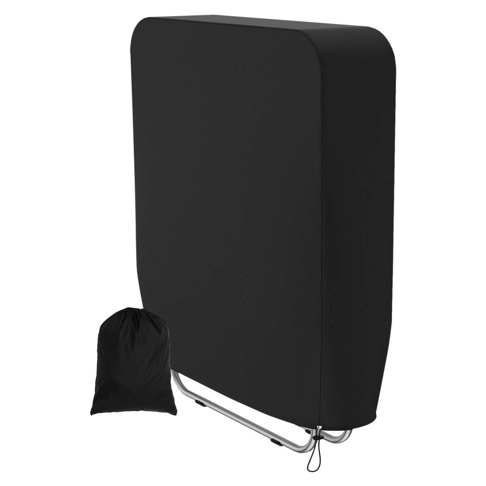 Outdoor Folding Recliner Cover Waterproof Windproof Garden Chair Covers Oxford Fabric Covers with Storage Bag for Outdoor Furniture Protector (Black)