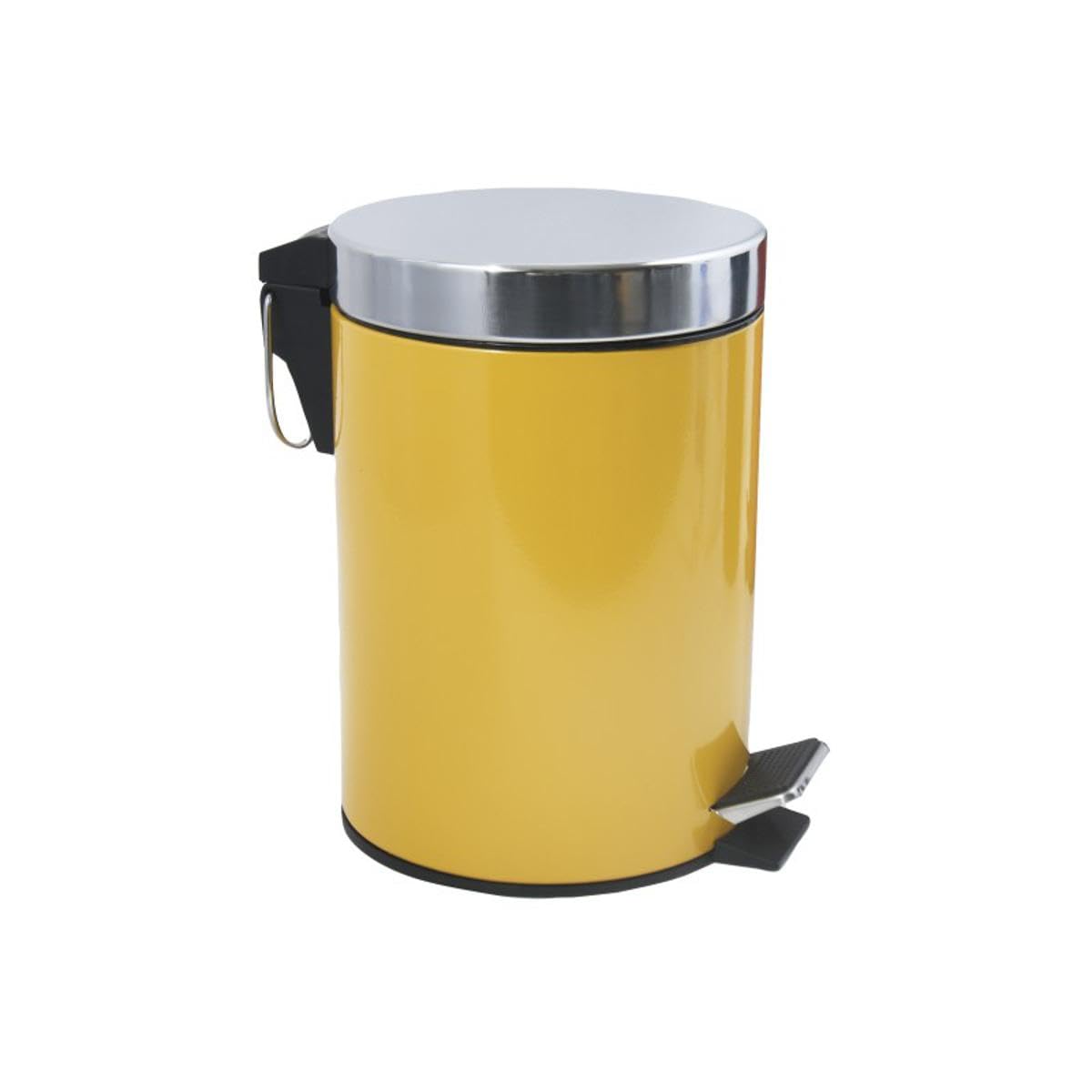 MSV, MS4915 Bathroom Waste Bin with Pedal 3 litres with Removable Inner Bucket, Plastic, Saffron Yellow