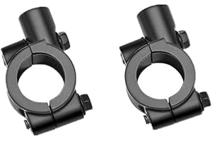Banpo Universal Motorcycle 7/8" 10MM Aluminum Handlebar Mirror Mount Clamps Compatible with Yamaha Harley Honda Suzuki ATV Scooter,2 Pack Black