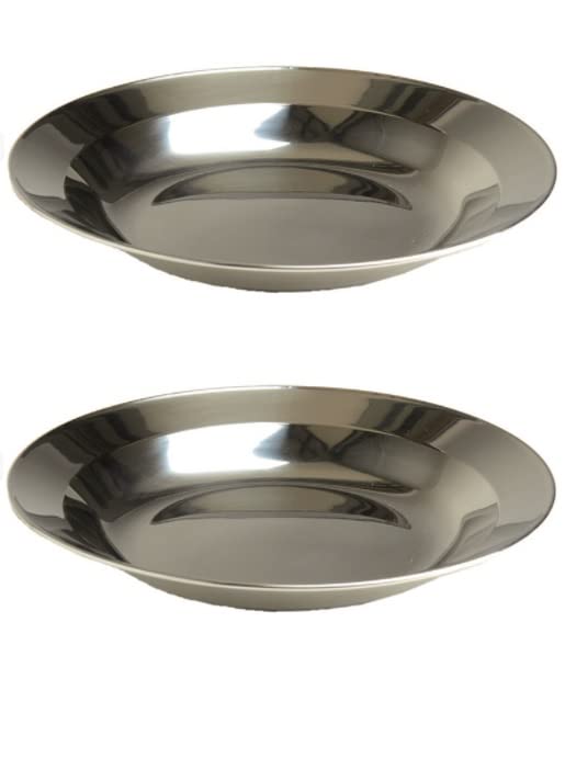 blntackle76 Set of 2 stainless steel plates 22 cm stable camping outdoor