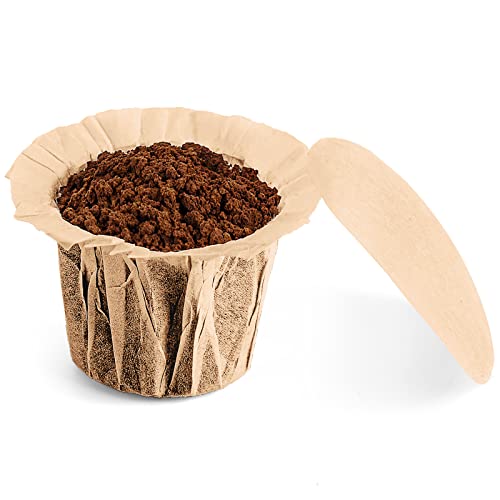 Unbleached K cup Disposable Paper Filters with Lid for Keurig Reusable