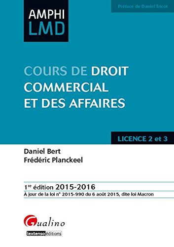 Cours de droit commercial et des affaires