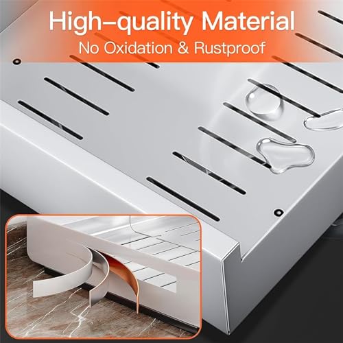Fohome Expandable Pull out Cabinet Organizer, Expandable Sliding Pull Out Drawers White, Slide out Cabinet Organizer Drawer Storage for Kitchen, Living Room, Home, Adjustable Width 32cm to 52 cm White