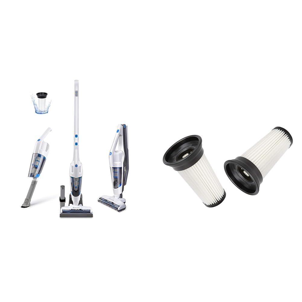 Vacmaster VSD1801 Cordless Handheld & Stick Vacuum Cleaner 2 in 1 2 pcs HEPA Filter Washable & Reusable Vacuum Replacement Filter