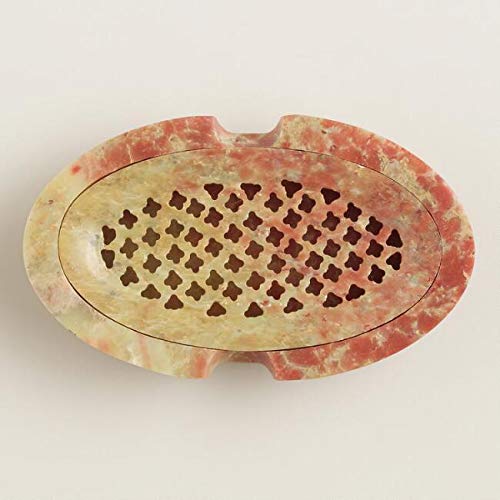 One Marble Soap Dish Handicraft Bathroom Accessories decor Hand Carving (Oval Shape) (Oval Shape)