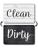 Black and White Wood Clean Dirty Dishwasher