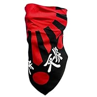 Reversible Japanese Flag Adjustable Reversible Black Red Cotton Triangle Bandana Face Mask