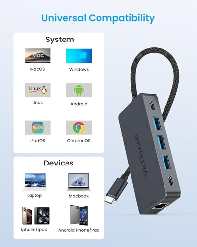 USB C Docking Station Dual Monitor, 9-in-1 USB Hub with 2 HDMI 4K@60HZ, 1×1000Mbps Ethernet, 3× USB 3.0, 1× Type C, 1× PD Charging, 1×3.5mm Audio, Dock for Laptop/Computer/Tablets/Windows