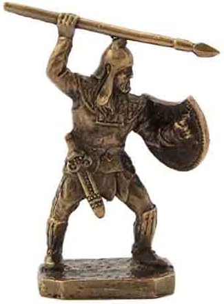 CTOC Warrior with spear and shield Bronze Statuette Scythians series Handmade military historical miniature 40 mm Collection figurine metal toy Soldier pub92