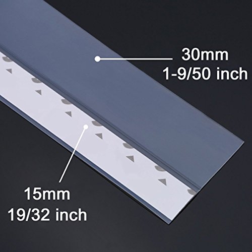 Cedmon 16 Ft Long Weather Stripping Self Adhesive Door Bottom Frameless Silicone Draft Stopper For Doors And Windows Insulation Soundproof Seal Strip (translucent), 45mm Width (45mm)