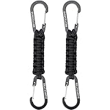 BRAVESHINE 2 Pack Paracord Keychain Carabiner