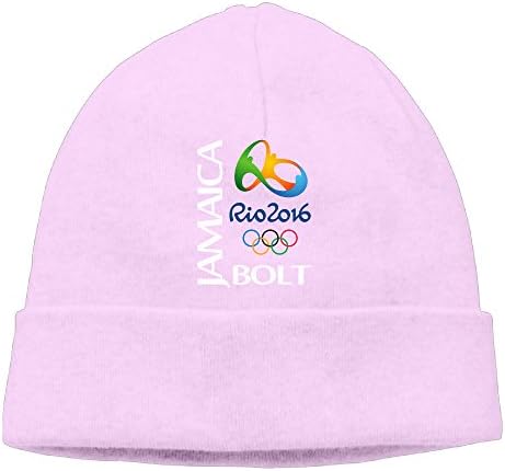 Thkifsd Flying Man Jamaica Usain Bolt Rio Olympics 2016 Beanie Cap Hat Pink