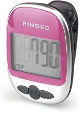 Pingko Walking Pedometer Step Counter Portable Fitness Tracker Pink