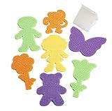 Perler Fuse Bead Pegboards 7-Pack-Boy/Girl/Bear/Monkey/Butterfly/2 Flowers