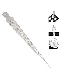 Bestgle Calibre de soldadura de acero inoxidable de 0.039 0.591 in, calibre de soldadura y métrico, herramienta de medición de agujeros