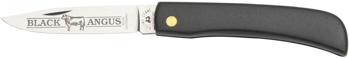 Kissing Crane Knives 44 Large Sodbuster Black Angus Pocket Knife Solingen Carbon Steel Blade Made in Italy