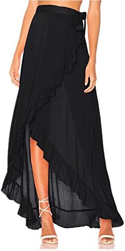 Beach Cover Up Caftan Pareo Skirt Women Beach Towel Chiffon Cover up Bathing Suits Swimwear Tunic Bikini Robe De Plage (black)
