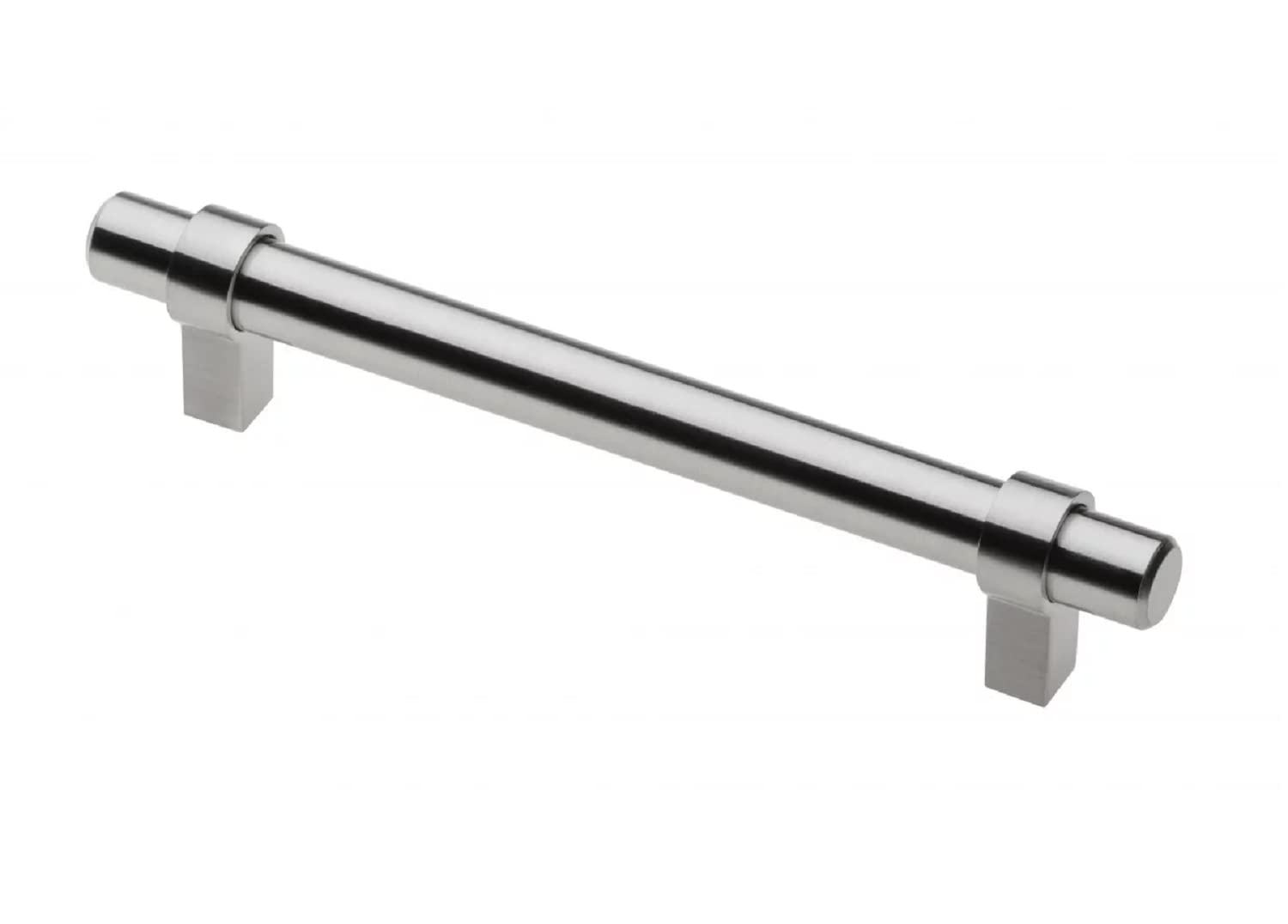 GTV TRIEST Bar Handle 128 mm Brushed Steel and Zamak Stainless Steel Look