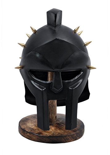 Miniature Spiked Roman Gladiator Helmet with Display Stand
