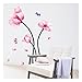 Wall Decal Pink Flower - Wall Mural Peel and Stick - Removable Vinyl Wall Sticker Home Decor by Dooboe