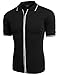 Coofandy Men's Cotton Classic Fit Short Sleeve Polo T-Shirt with Zipper Closure