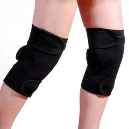 CACT CactusAngui 1 Pair Tourmaline Self Heating Knee Pads Magnetic Therapy Knee Support Belt Knee Massager Black