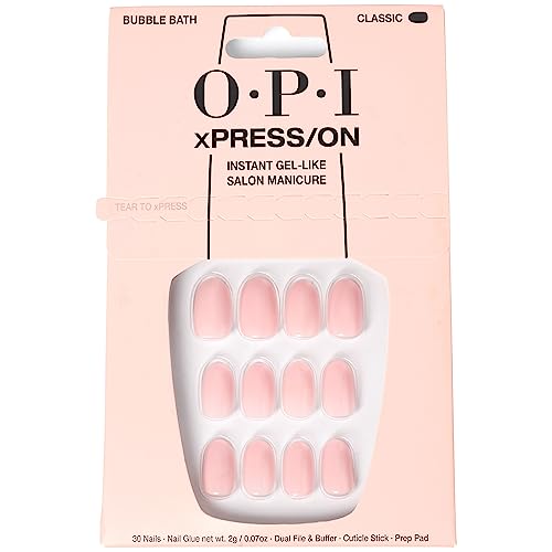 Photo 1 of *COLOR IS MORE NUDE IN PEROSN* OPI xPRESS/ON Press on Nails | Short Round Light Solid Nail Art Press On Nails | With Nail Glue | Long Lasting, Reusable, Non-damaging