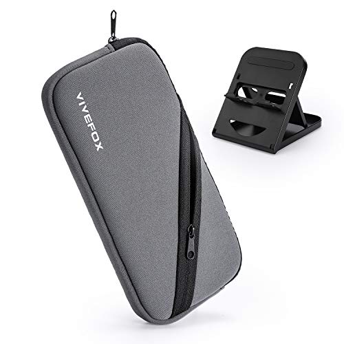 Case for Nintendo Switch Lite, Vivefox Travel Carrying Slim Double Layer Pouch Case Bag Storage Bag with Smiling Stand Holder for Nintendo Switch Lite Console, Accessories & Game Cards