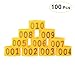 Leg Bands Rings for Poultry Chickens Ducks Goose 6 Colors 100PCS/Bag 16MM 001-100 Numbered Plastic (Yellow)