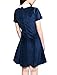 Allegra K Women Contrast Doll Collar Fit and Flare Dress M Blue
