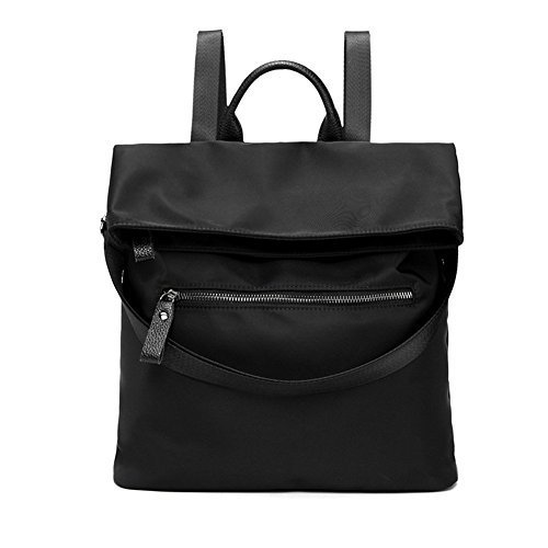 Toupons Fashion Nylon Backpack for Women & Girls School Backpack (Black)