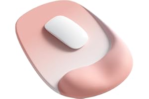 DEMON CHEST ErgoEase Ergonomic Mouse Pad with Gel Wrist Support - Premium Lycra Fabric, Non-Slip, Ideal for Laptop & Desktop, Office & Gaming，Desk Accessories (01Coral Pink)